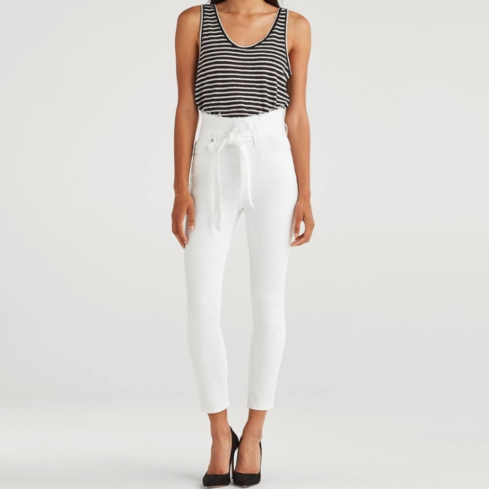 7 for all Mankind White Paper Bag Jeans Size 30